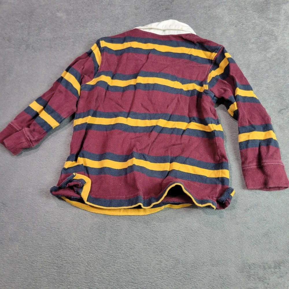 OshKosh Athletic Works Boys 3 Navy Burgundy Striped Rugby Sweatshirt Joggers Set